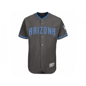 Men's Arizona Diamondbacks Majestic Blank Gray Fashion 2016 Father's Day Flex Base Team Jersey