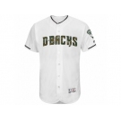 Men's Arizona Diamondbacks Majestic Blank White Fashion 2016 Memorial Day Flex Base Team Jersey