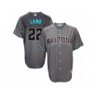 Men's Majestic Arizona Diamondbacks #22 Jake Lamb Authentic Gray Turquoise Cool Base MLB Jersey