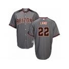 Men's Majestic Arizona Diamondbacks #22 Jake Lamb Replica Grey Road Cool Base MLB Jersey