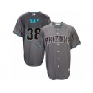 Men's Majestic Arizona Diamondbacks #38 Robbie Ray Replica Gray Turquoise Cool Base MLB Jersey