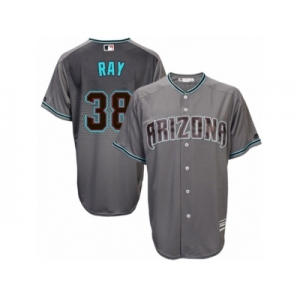 Men's Majestic Arizona Diamondbacks #38 Robbie Ray Replica Gray Turquoise Cool Base MLB Jersey