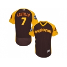 Men's Majestic Arizona Diamondbacks #7 Welington Castillo Brown 2016 All-Star National League BP Authentic Collection Flex Base MLB Jersey