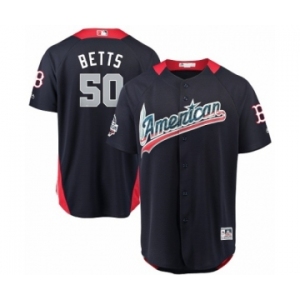 Men's Majestic Boston Red Sox #50 Mookie Betts Game Navy Blue American League 2018 MLB All-Star MLB Jersey
