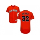 Men Miami Marlins #32 Derek Dietrich Orange Flexbase Authentic Collection Stitched Baseball Jersey