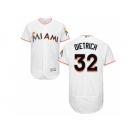 Men Miami Marlins #32 Derek Dietrich White Flexbase Authentic Collection Stitched Baseball Jersey