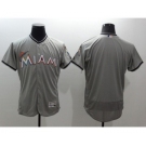 Men Miami Marlins Blank Majestic Gray Flexbase Authentic Collection MLB Jersey