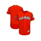 Men Miami Marlins Customized Majestic Orange 2018 Spring Training Flex Base Team Jersey