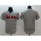 Men Miami Marlins Majestic Blank Gray 2016 Independence Day Stars & Stripes Flex Base Team Jersey