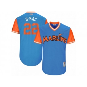 Men's 2017 Little League World Series Marlins #22 Dustin McGowan D-Mac Blue Jersey