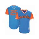 Men's 2017 Little League World Series Marlins #25 Junichi Tazawa Taz Blue Jersey