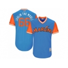 Men's 2017 Little League World Series Marlins #66 Jarlin Garcia Jarlin The Marlin Blue Jersey