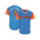 Men's 2017 Little League World Series Marlins Dee Gordon #9 Varis Strange Blue Jersey