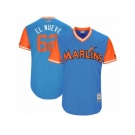 Men's 2017 Little League World Series Marlins Jose Urena #62 El Nueve Blue Jersey