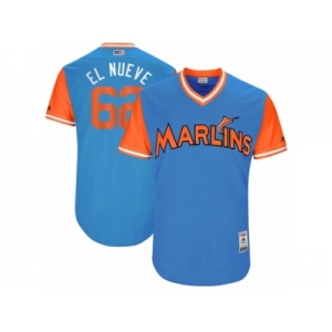 Men's 2017 Little League World Series Marlins Jose Urena #62 El Nueve Blue Jersey