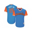 Men's 2017 Little League World Series Marlins Miguel Rojas #19 Miggy-Ro Blue Jersey