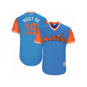 Men's 2017 Little League World Series Marlins Miguel Rojas #19 Miggy-Ro Blue Jersey