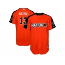 Men's Majestic Miami Marlins #13 Marcell Ozuna Replica Orange National League 2017 MLB All-Star MLB Jersey