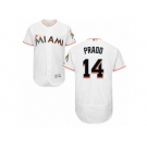 Men's Majestic Miami Marlins #14 Martin Prado White Flexbase Authentic Collection MLB Jersey