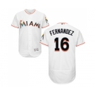 Men's Majestic Miami Marlins #16 Jose Fernandez White Flexbase Authentic Collection MLB Jersey