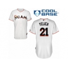 Men's Majestic Miami Marlins #21 Christian Yelich Replica White Home Cool Base MLB Jersey