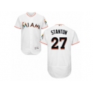 Men's Majestic Miami Marlins #27 Giancarlo Stanton White Flexbase Authentic Collection MLB Jersey