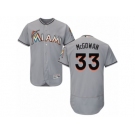 Men's Majestic Miami Marlins #33 Dustin McGowan Grey Flexbase Authentic Collection MLB Jersey