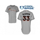 Men's Majestic Miami Marlins #33 Dustin McGowan Replica Grey Road Cool Base MLB Jersey