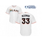 Men's Majestic Miami Marlins #33 Dustin McGowan Replica White Home Cool Base MLB Jersey