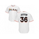 Men's Majestic Miami Marlins #36 Edwin Jackson Replica White Home Cool Base MLB Jersey