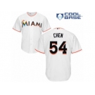 Men's Majestic Miami Marlins #54 Wei-Yin Chen Replica White Home Cool Base MLB Jersey