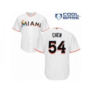 Men's Majestic Miami Marlins #54 Wei-Yin Chen Replica White Home Cool Base MLB Jersey