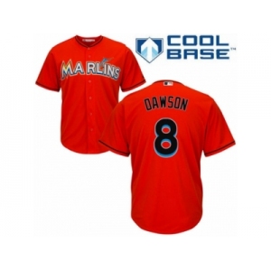 Men's Majestic Miami Marlins #8 Andre Dawson Replica Orange Alternate 1 Cool Base MLB Jersey