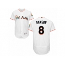 Men's Majestic Miami Marlins #8 Andre Dawson White Flexbase Authentic Collection MLB Jersey