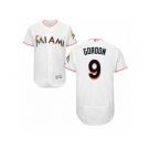 Men's Majestic Miami Marlins #9 Dee Gordon White Flexbase Authentic Collection MLB Jersey