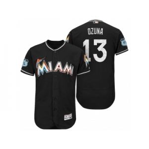 Men's Miami Marlins #13 Marchell Ozuna 2017 Spring Training Flex Base Authentic Collection Stitched Baseball Jersey