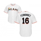 Men's Miami Marlins #16 Jose Fernandez Majestic White Home Cool Base Player Jersey