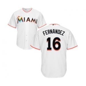 Men's Miami Marlins #16 Jose Fernandez Majestic White Home Cool Base Player Jersey