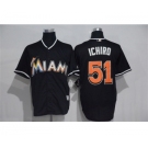 Men's Miami Marlins #51 Ichiro Suzuki Majestic Black Cool Base Player Jersey