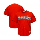 Men's Miami Marlins Blank Majestic Orange Official Cool Base Team Jersey