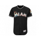 Men's Miami Marlins Majestic Alternate Blank Black Flex Base Authentic Collection Team Jersey