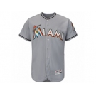 Men's Miami Marlins Majestic Road Blank Gray Flex Base Authentic Collection Team Jersey