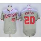 Men Washington Nationals #20 Daniel Murphy Majestic Gray Flexbase Authentic Collection Player Jersey