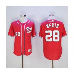 Men Washington Nationals #28 jayson werth Majestic Red Flexbase Authentic Collection Player Jersey