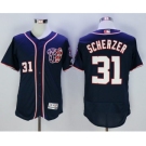 Men Washington Nationals #31 Max Scherzer Majestic Navy Blue Flexbase Authentic Collection Player Jersey