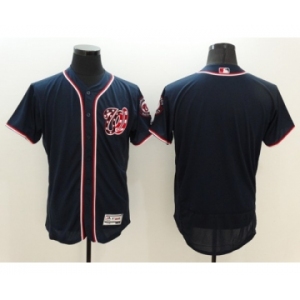 Men Washington Nationals Blank Majestic Navy Blue Flexbase Authentic Collection Team Jersey