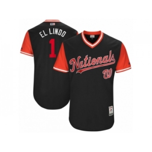 Men's 2017 Little League World Series Nationals #1 Wilmer Difo El Lindo Navy Jersey