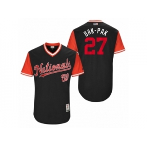 Men's 2017 Little League World Series Nationals Shawn Kelley #27 Bak - Pak Navy Jersey