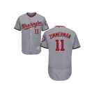Men's Majestic Washington Nationals #11 Ryan Zimmerman Grey Flexbase Authentic Collection MLB Jersey