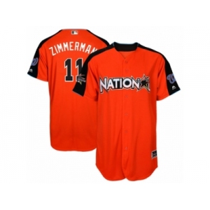 Men's Majestic Washington Nationals #11 Ryan Zimmerman Replica Orange National League 2017 MLB All-Star MLB Jersey